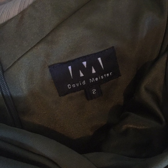 David meister green off shoulder gown - Picture 4 of 4